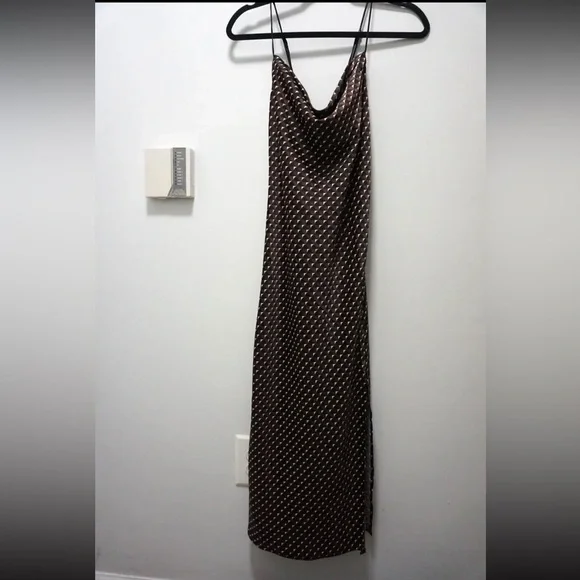 Banana Republic Cowl Neck Satin Slip Valley Printed Midi Dress XS - Picture 2 of 8